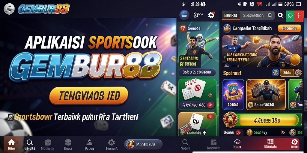 Tampilan aplikasi GEMBUR88 saat menjalankan taruhan olahraga.