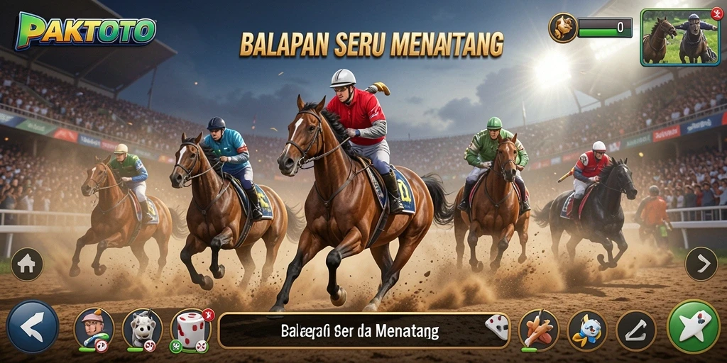 Tangkapan layar dari gameplay PAKTOTO yang menunjukkan aksi balapan seru.