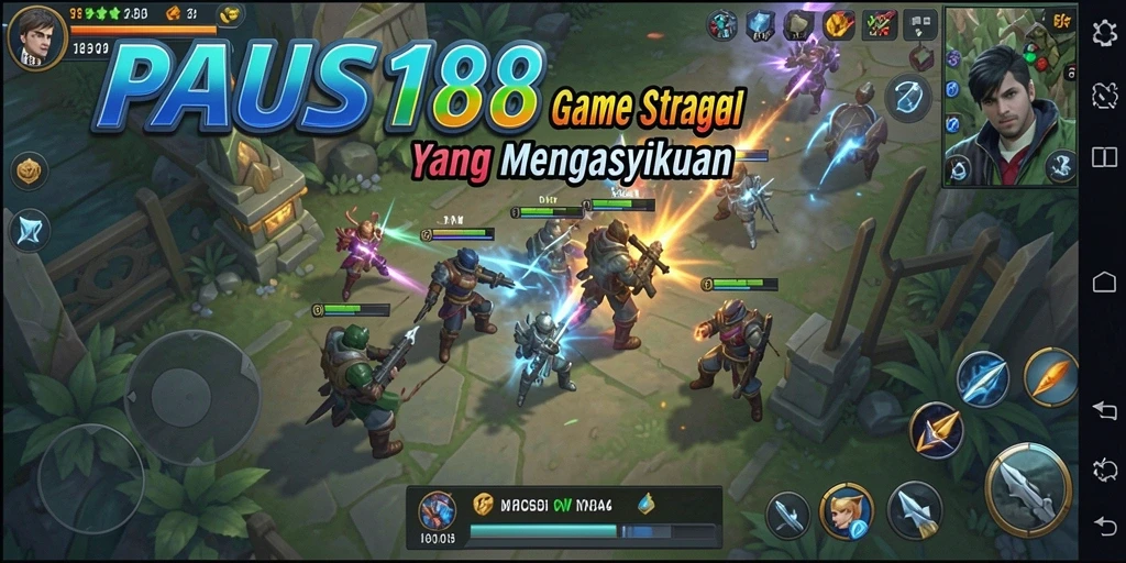 Tangkapan layar utama PAUS188 menampilkan pertempuran strategis yang seru.